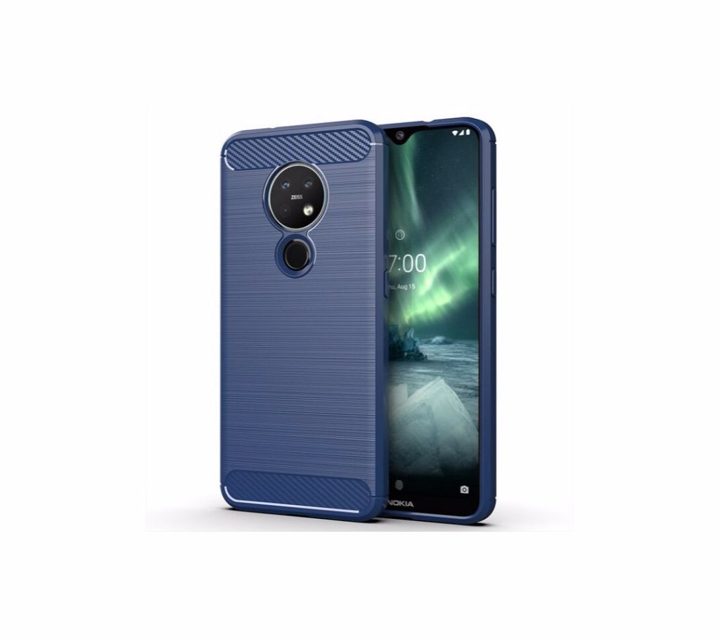 TPU Shockproof Bumper Carbon Fiber Silicon Case for Nokia 7.2 & 6.2