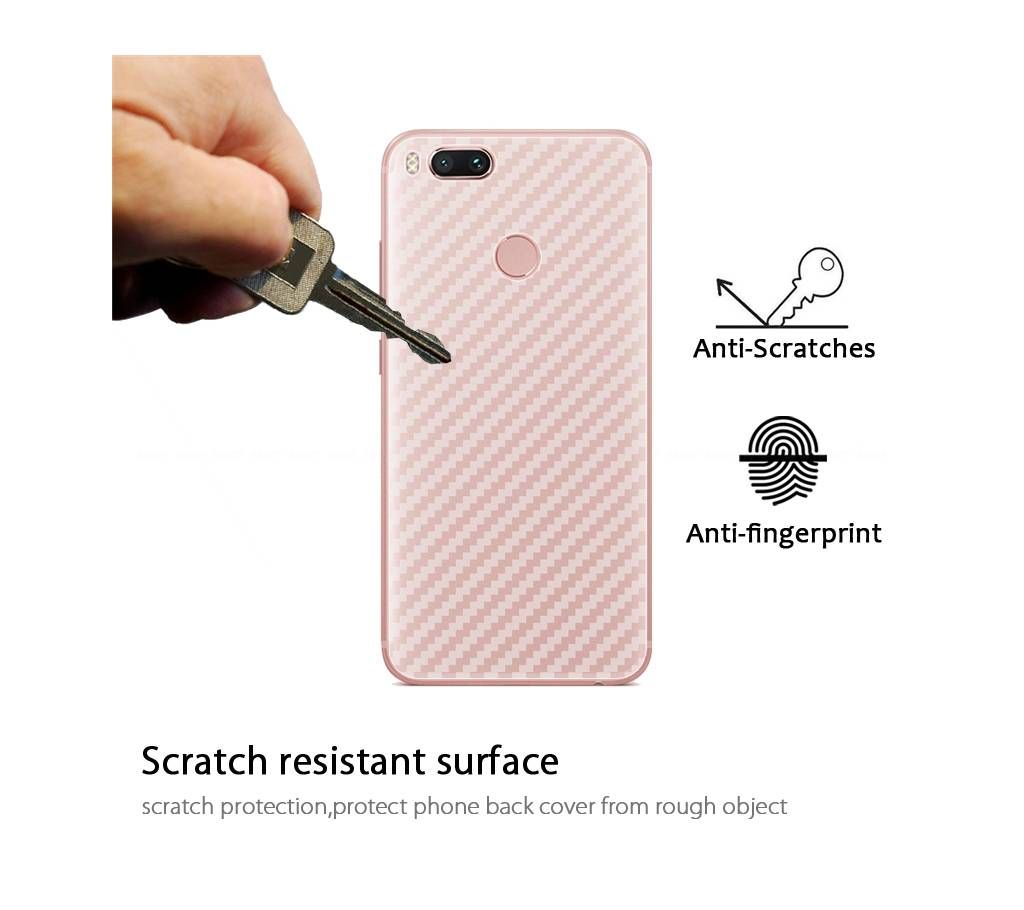 MI A1/5X 3D Non-Slip Clear Carbon Fiber Sticker
