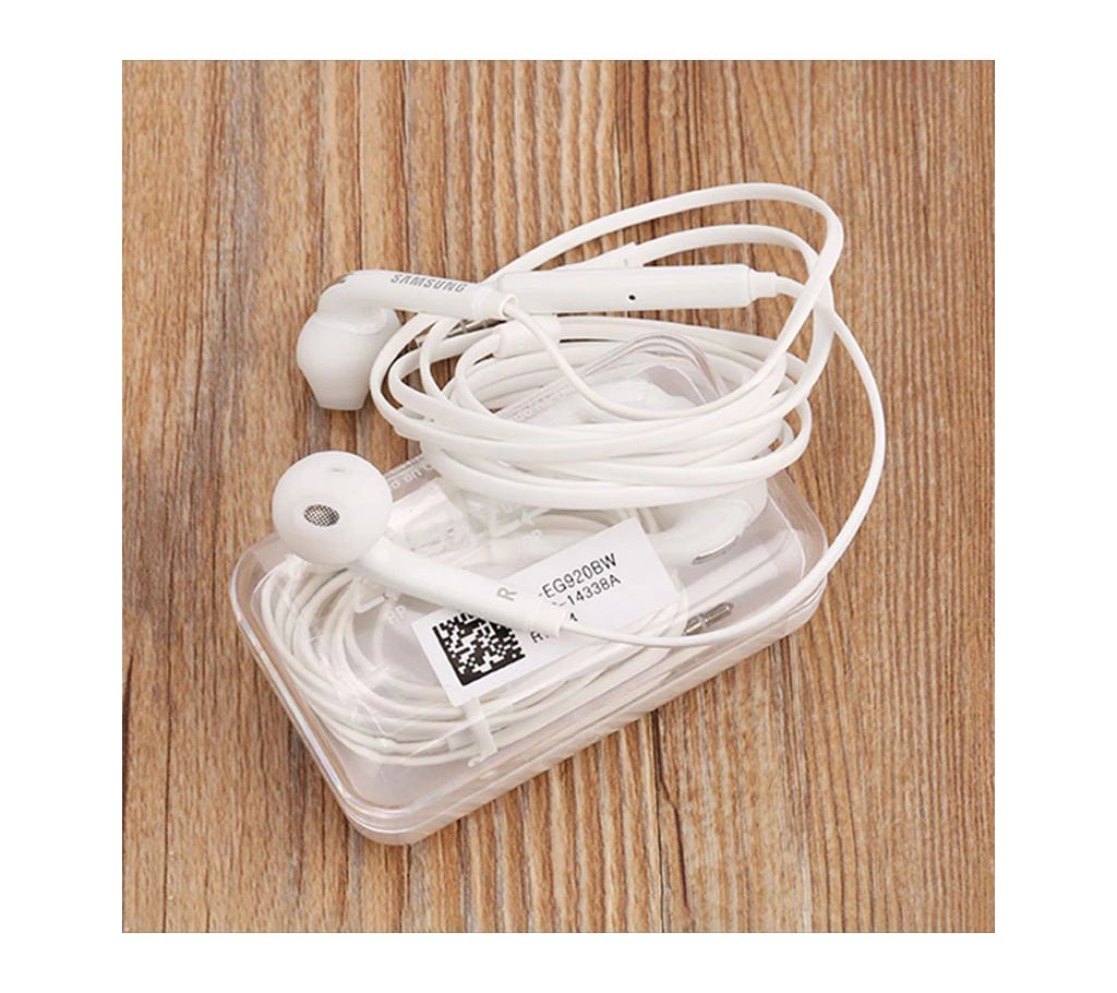 Earphones White 3.5mm In-ear with Microphone Wire Headset for Smartphone headphone