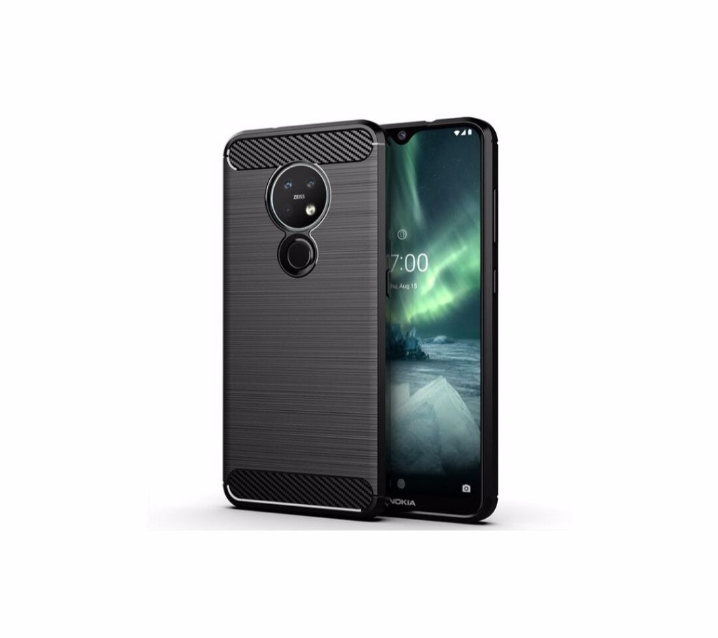 Shockproof Bumper Carbon Fiber Silicon Case for Nokia 7.2 & 6.2