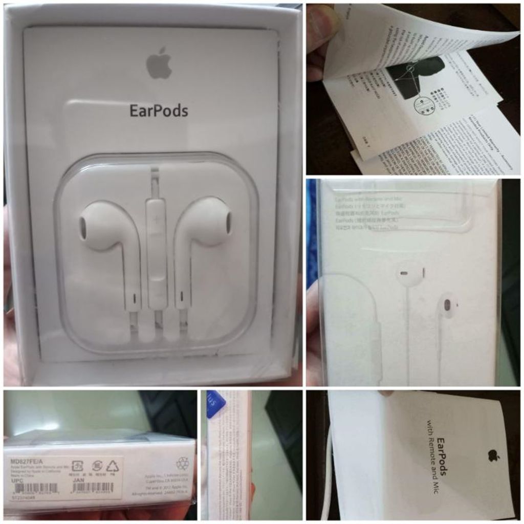 Apple earpods master copy with catalog inside the box