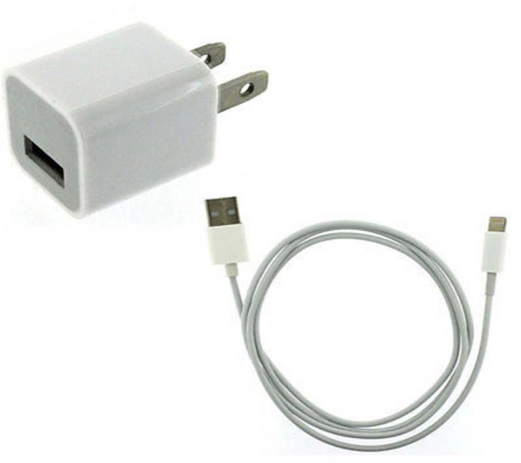 Apple Home Charger Adapter + USB Cable for iPhone 5/5s/5c