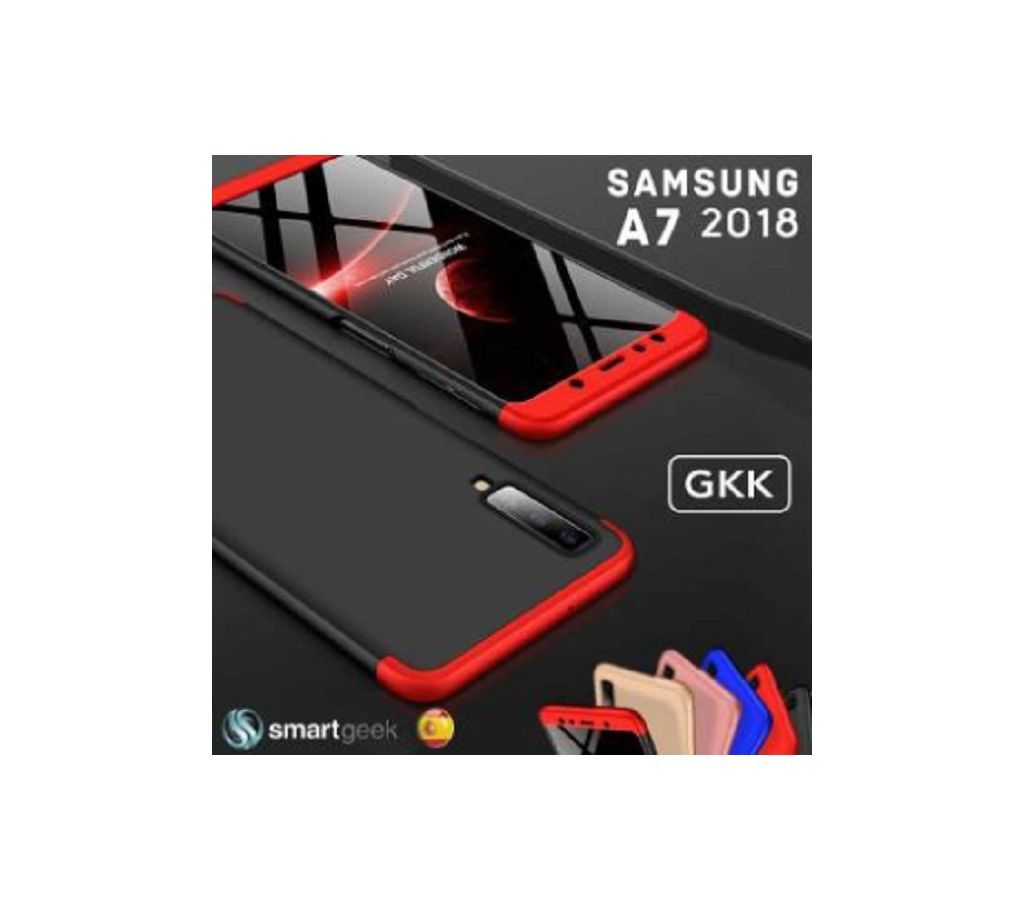 Samsung Galaxy A7 (2018) - 360 Degree Full Protection Back Cover Red GK