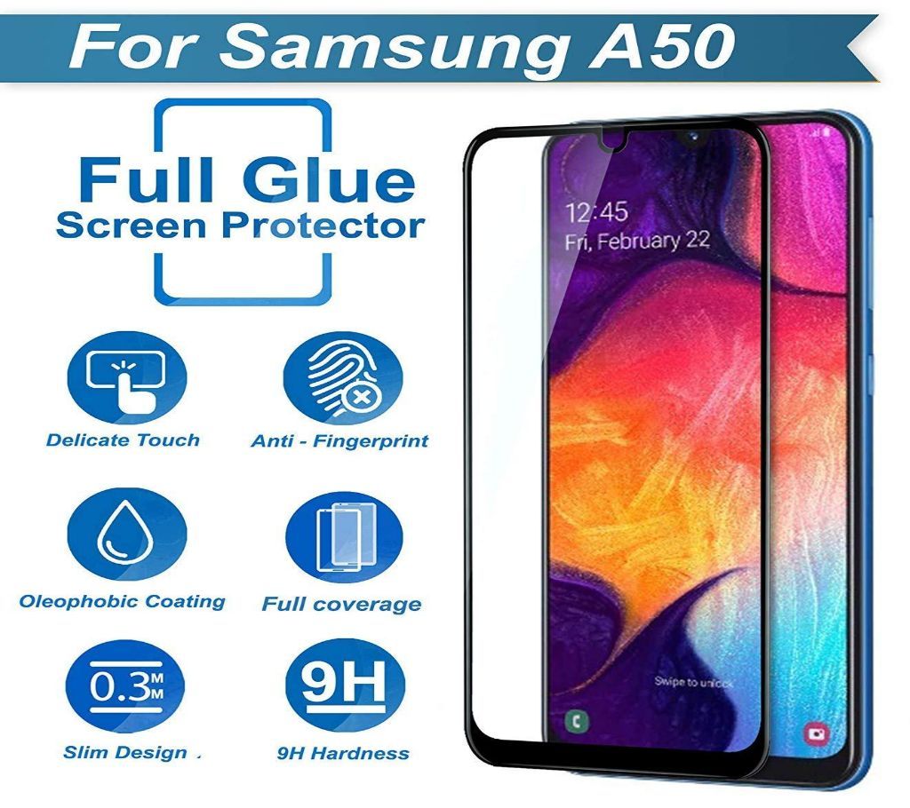 Samsung Galaxy A50 - 6D Tempered Glass HD Screen Protector - Transparent