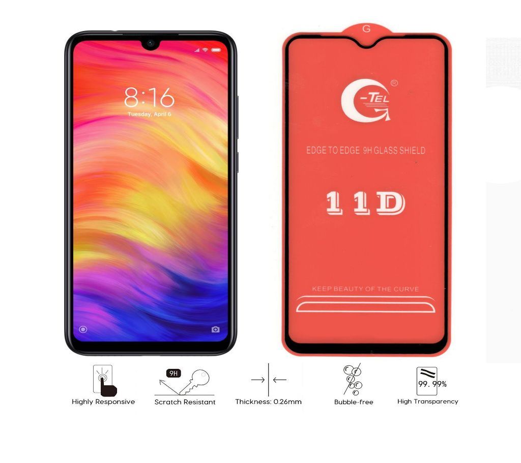 Xiaomi - Redmi Note 7 - 11D Tempered Glass Screen Protector