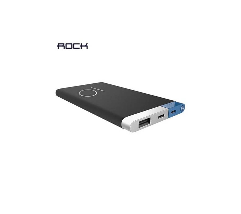 Slim 10000 mAh Power Bank, ROCK Portable Ultra-thin Polymer Metal Alloy Powerbank battery power bank 10000mah (China/black 10000mAh)