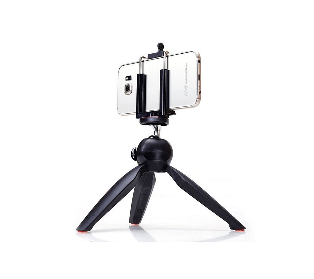 Black Mini Tripod with Phone Holder Clip