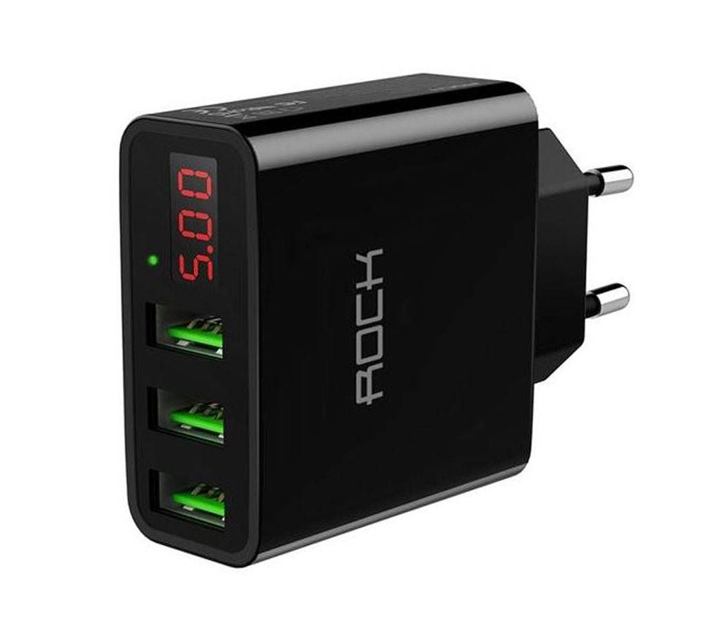 BASEUS 3 Port USB Fast Charger 3.4A - Black