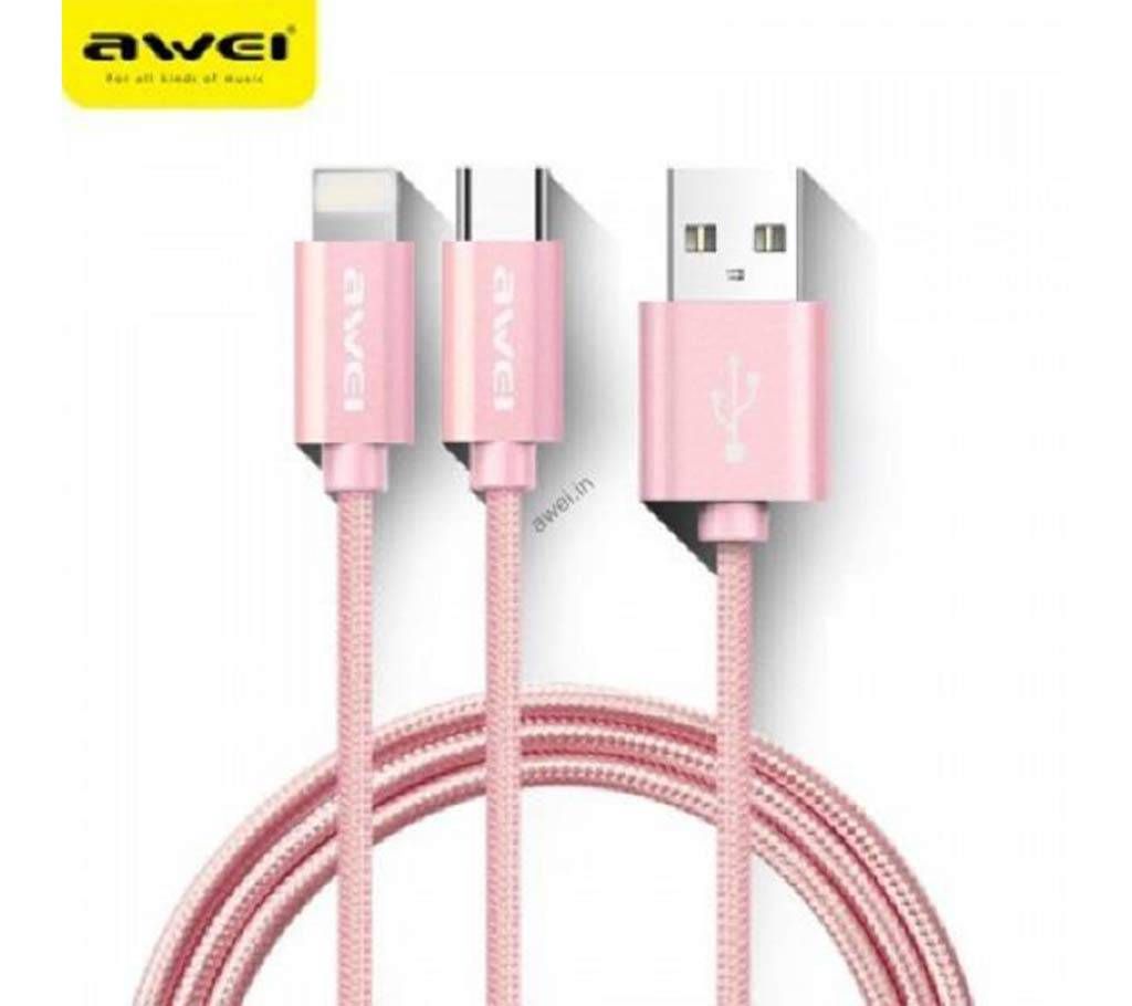 Awei CL970 1.2M 3 in 1 Nylon Braided Micro USB