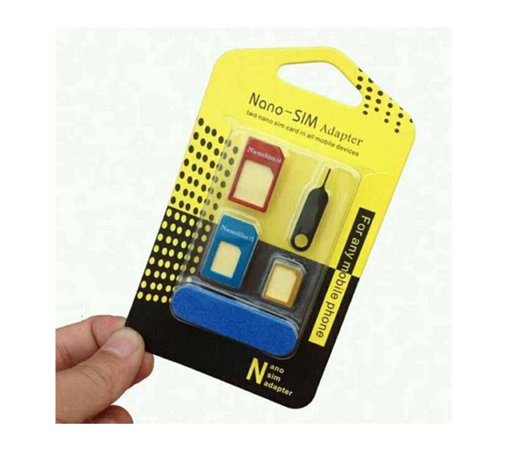 5 in 1 Metal Nano SIM Card to Micro Standard Adapter Converter Set for iPhone