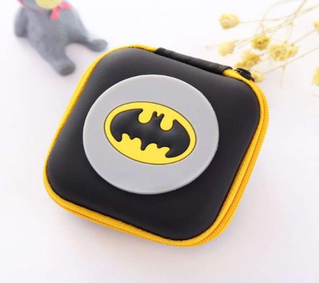Batman Red Lovely Cartoon Mini Zipper Protective Earphone Case Pouch