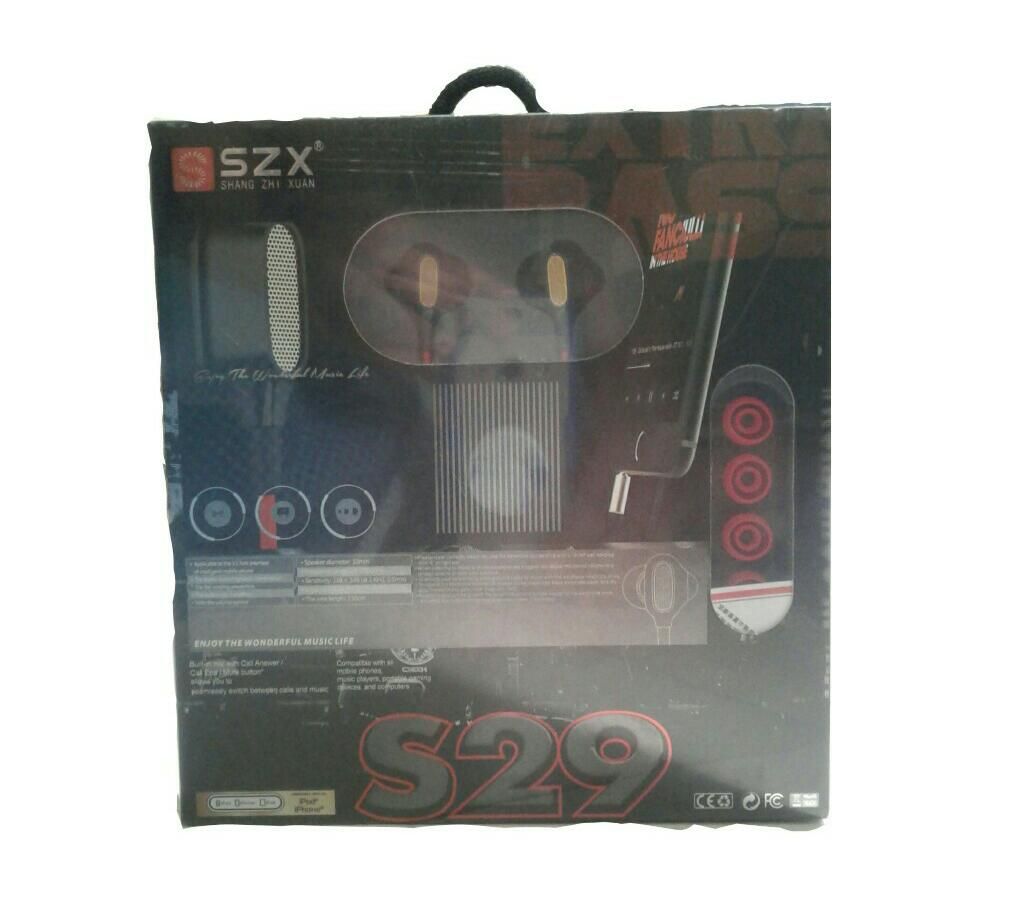 SZX S29 Earphone  ENJOY THE WONDERFUL MUSIC LIFE