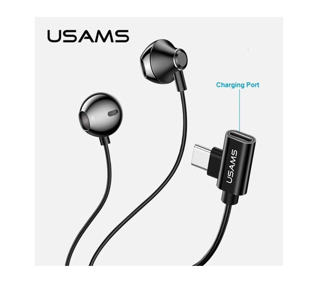 USAMS EP-33 Type-C Metal Wired Earphone with Charging Port