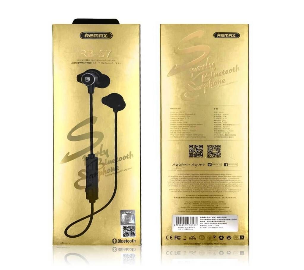 REMAX RB-S7 Wireless Bluetooth Earphone - Black