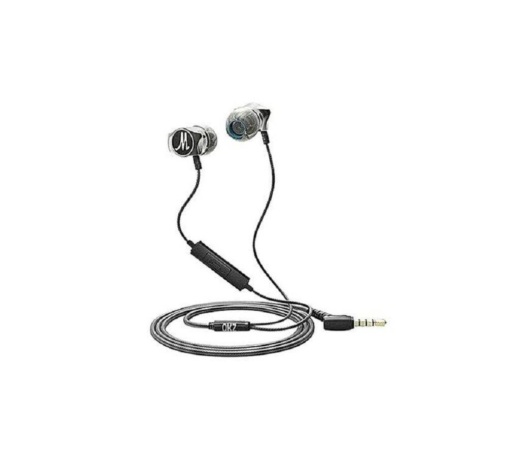 Original DM7 Zinc Alloy In-Ear Earphone - Gray
