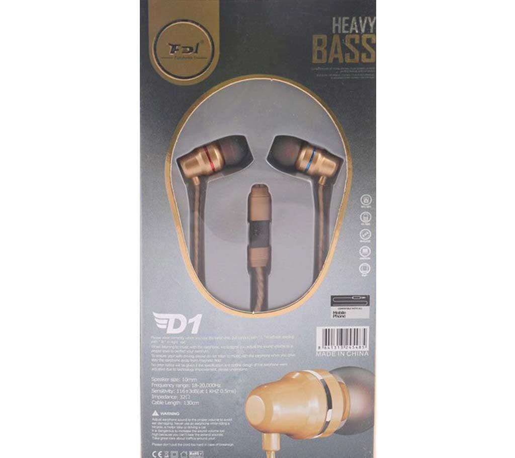  D1 heavy Bass Earphone 