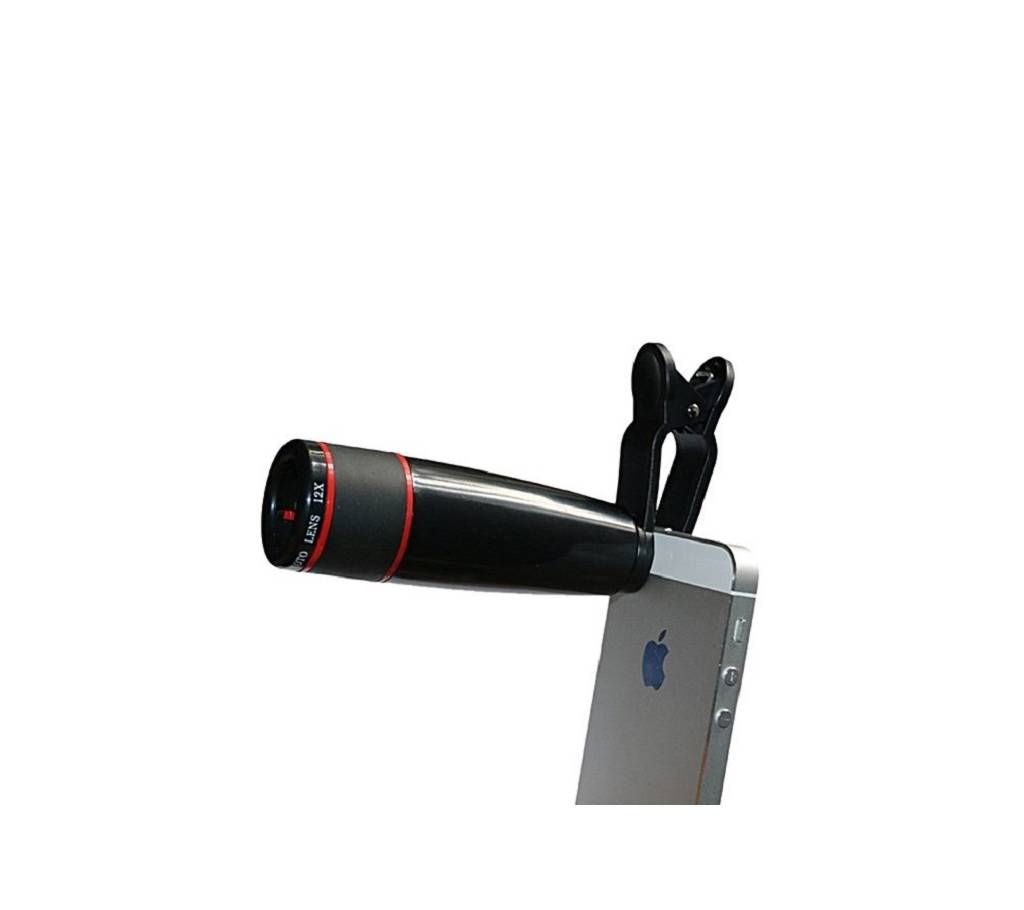 12x Universal Camera Zoom Lens - Black