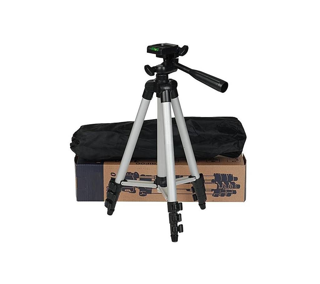 Aluminum Alloy Tripod For Camera and Mobile - 3110 - Silver and Black