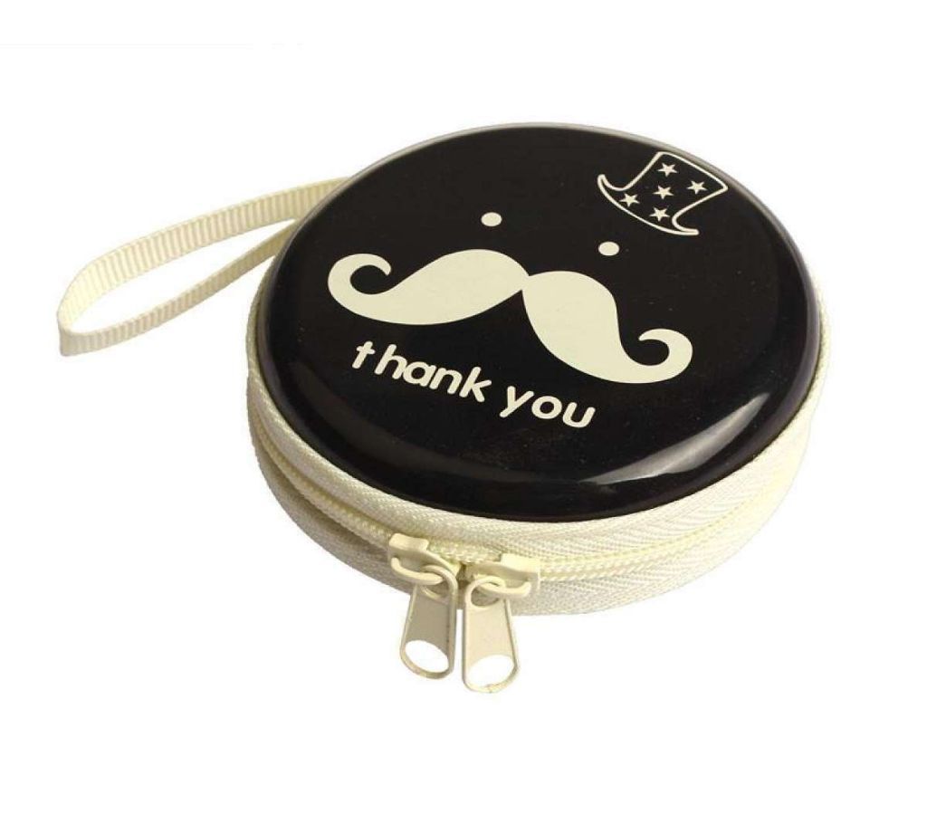 Thank You Mini Zipper Earphone Headphone SD Card Bag Box Carrying Pouch Storage