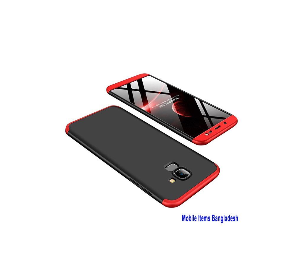 360 Degree Phone Case-Black and Red Samsung Galaxy J6 2018 