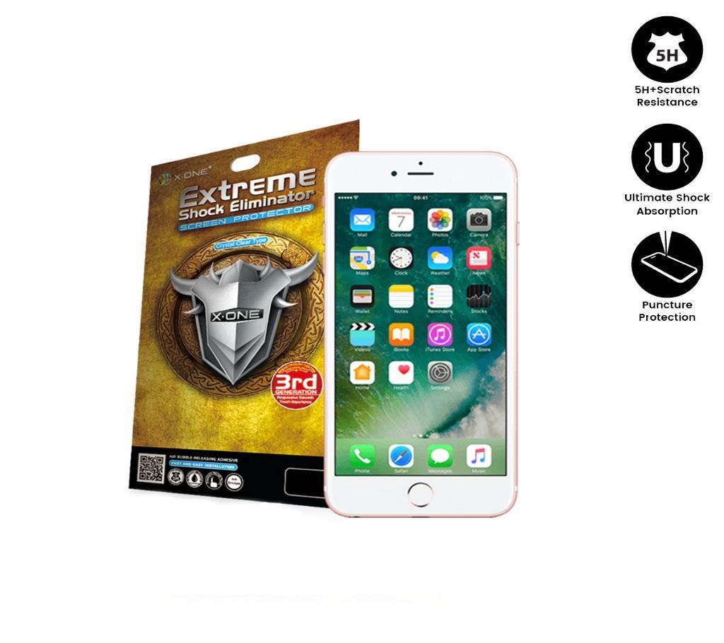 Worlds Toughest Anti-Shock Screen Protector, X-ONE Extreme Shock Eliminator for Apple iPhone 8