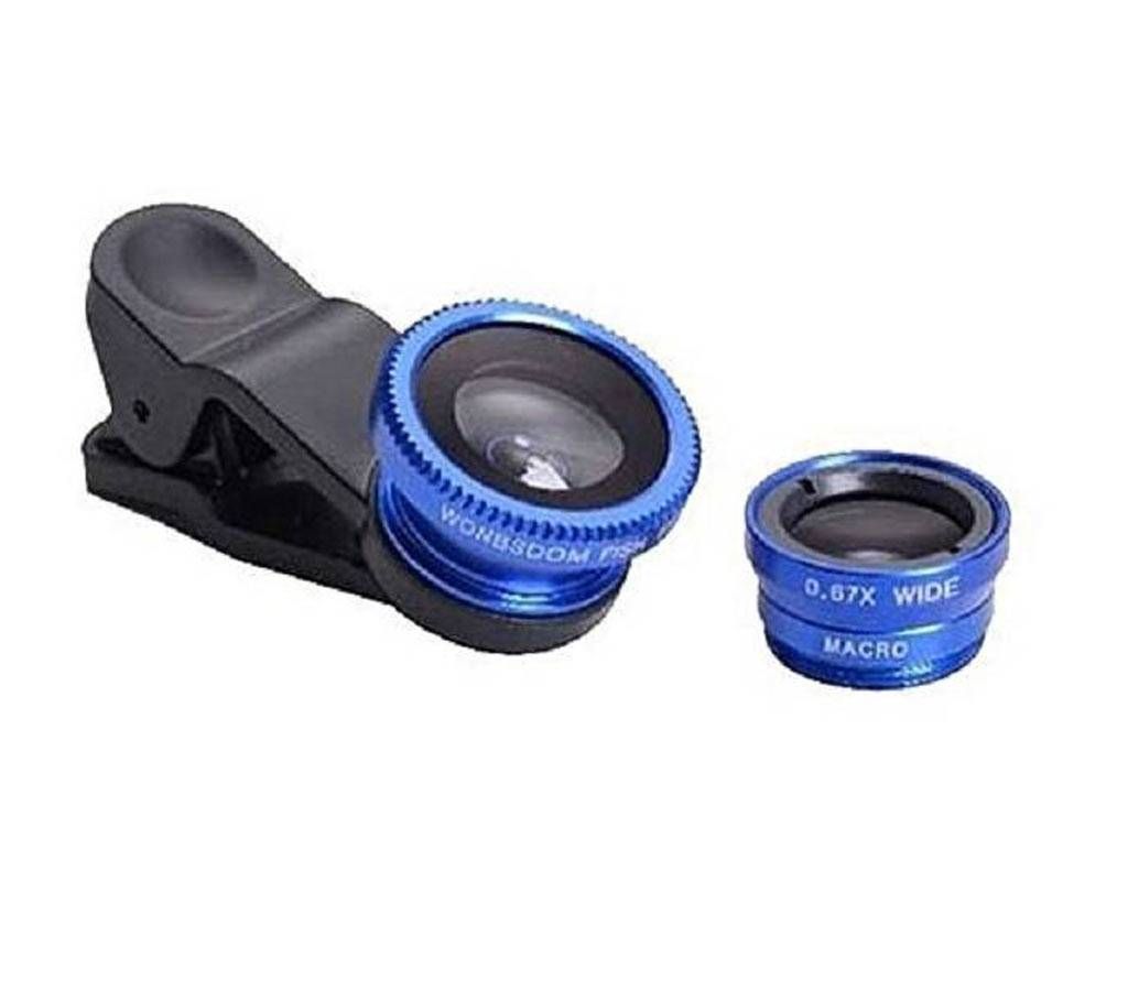 3-In-1 Universal Clip-on Lens - Blue