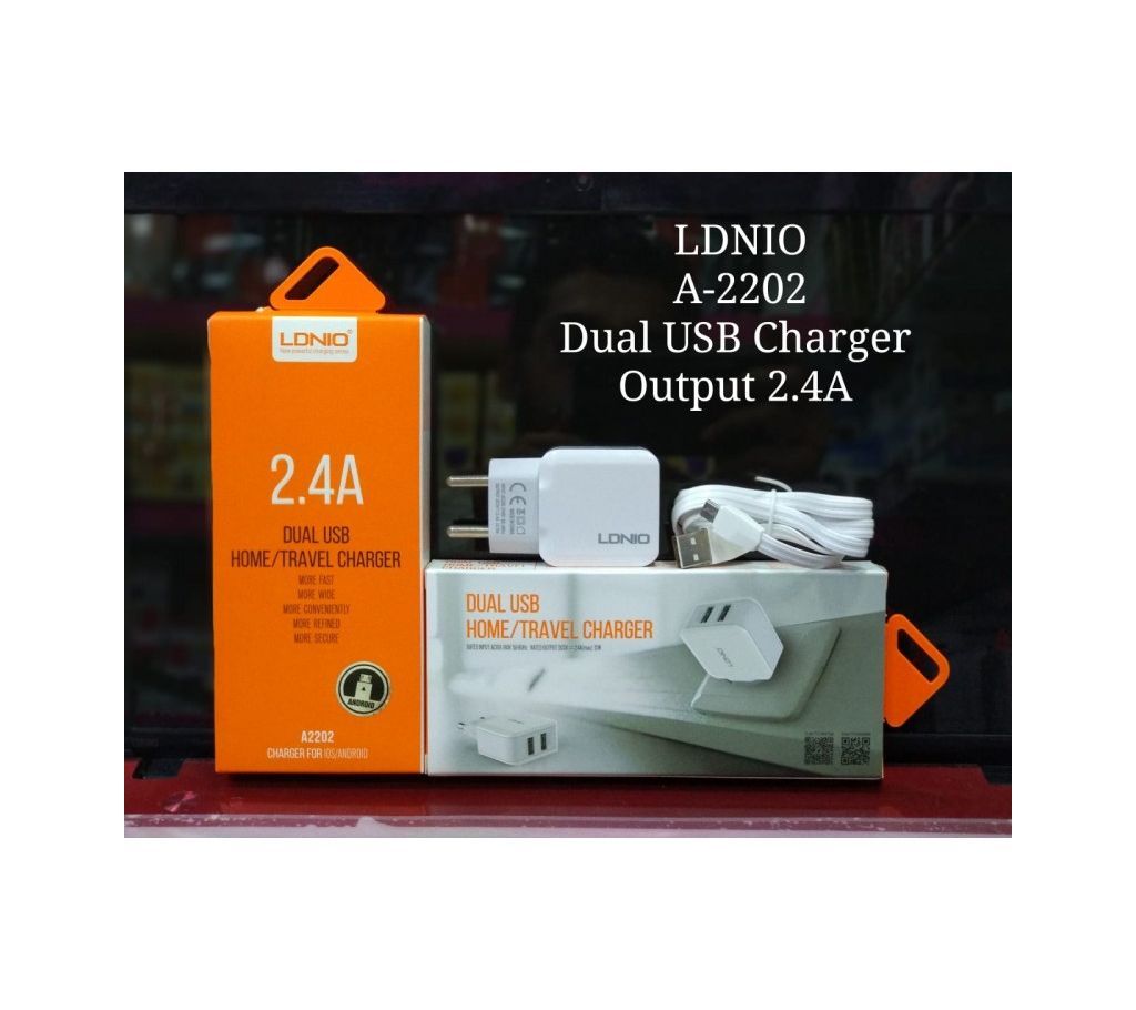 LDNIO 2.4A dual usb home/travel Charger