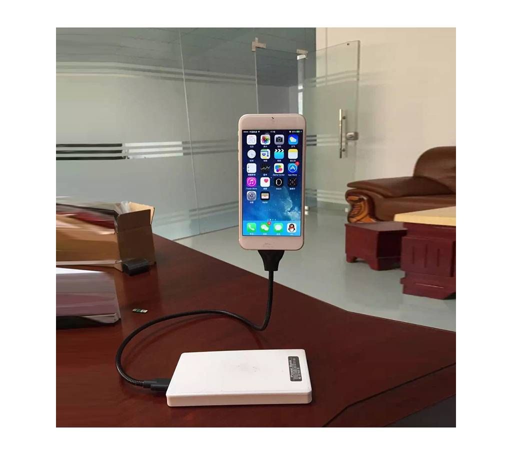 Flexible Metal USB Charging Cable & Mobile Stand