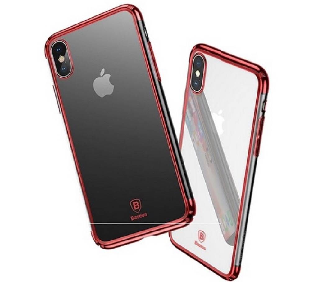 Baseus Transparent Hard Case for iPhone X-Red