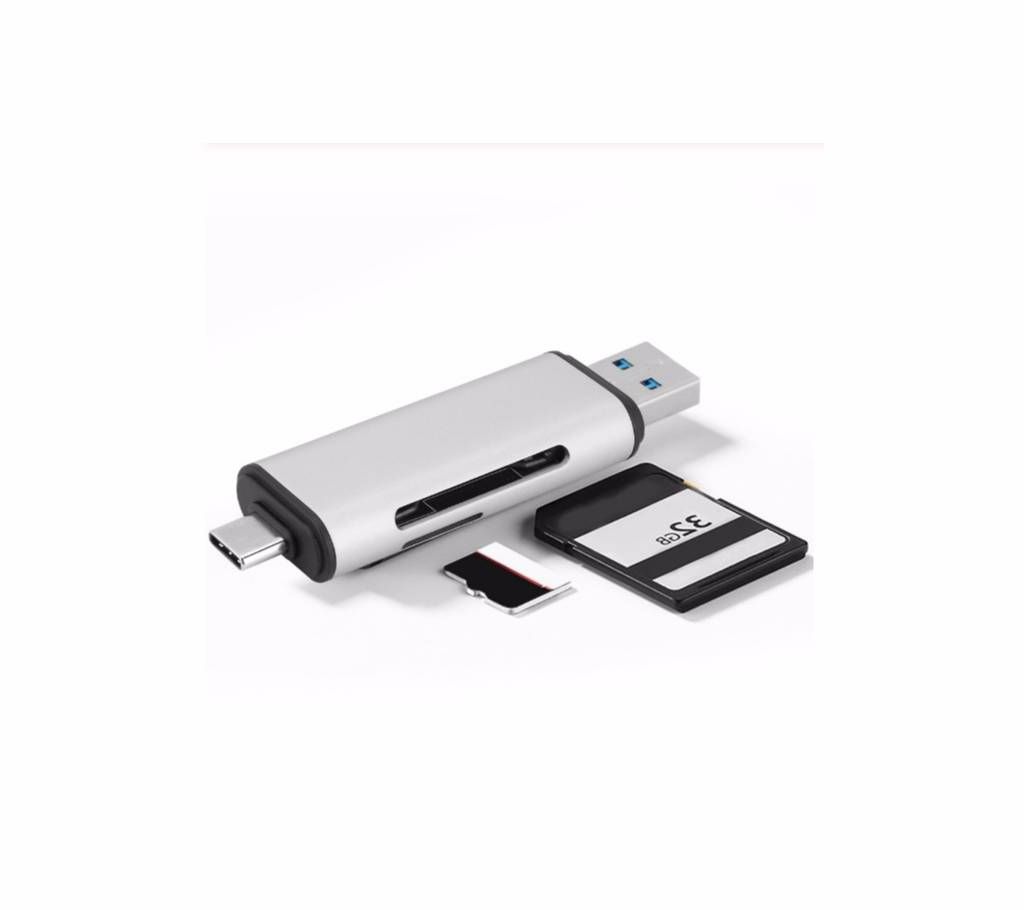 3 in 1 OTG Micro USB Type-C Flash Drive Adapter Connector TF SD Card Reader