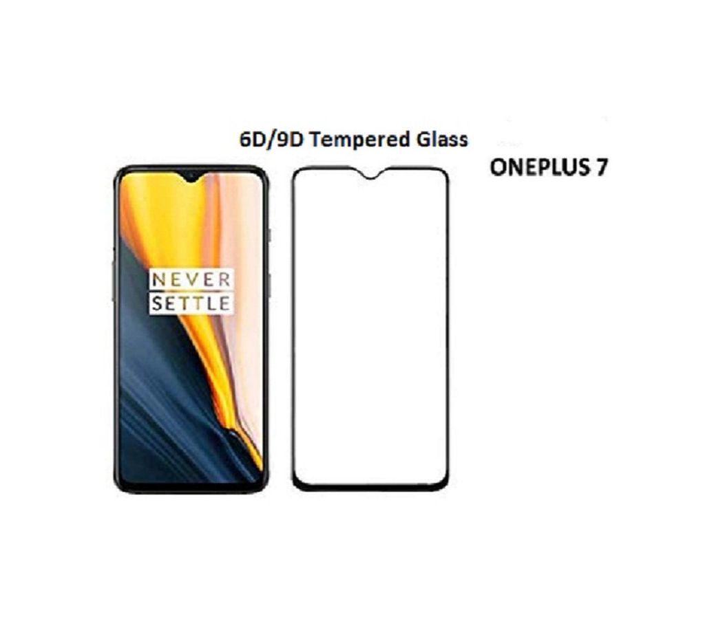 One Plus 7 Tempered Glass Protector 6D Black-Transparent