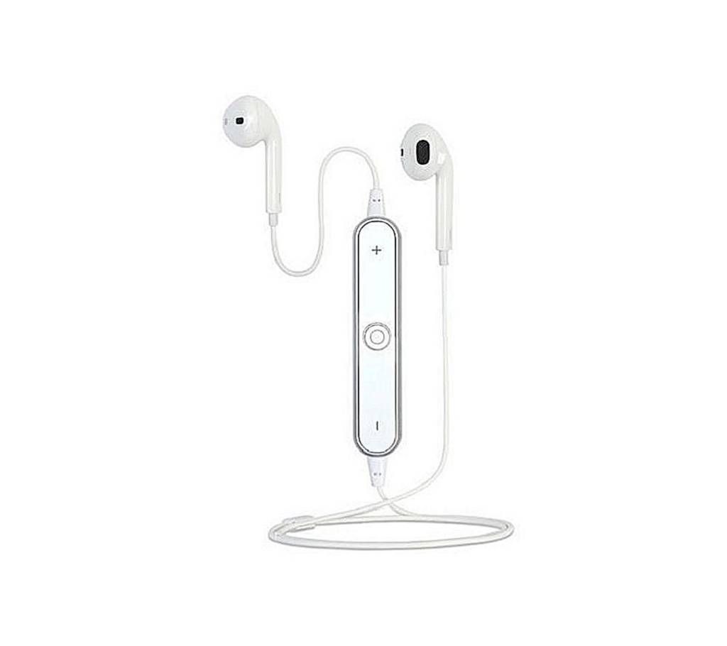 S6 Wireless Bluetooth Sports Stereo Headset - White