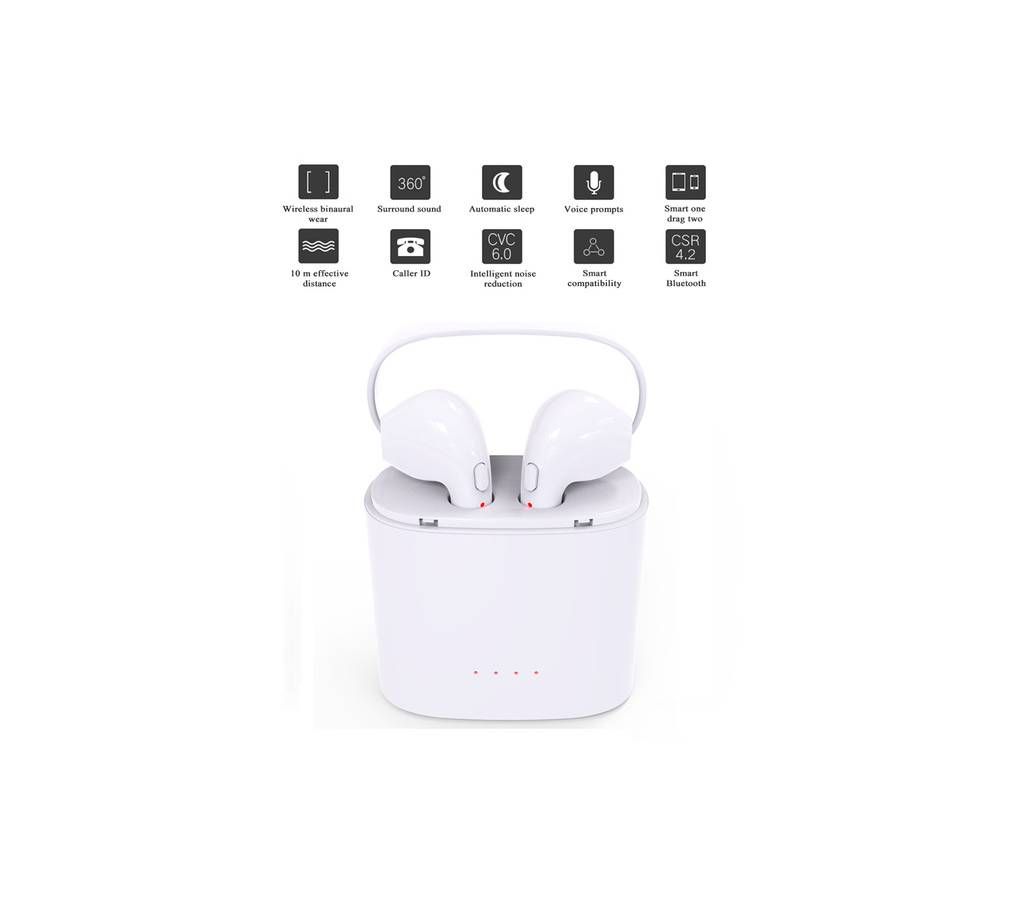 i7 Bluetooth Earphones Witih Powerbank cover 1000 mha Orginal