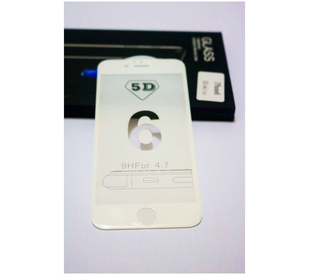 Premium Quality 5D Tempered Glass for iPhone 6 White
