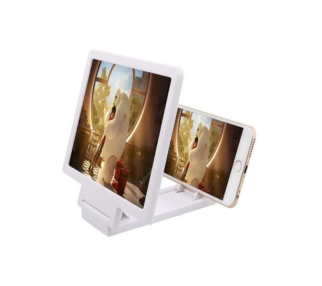3D Video Enlarged Screen Expanded Stand For Mobile Phone - White
