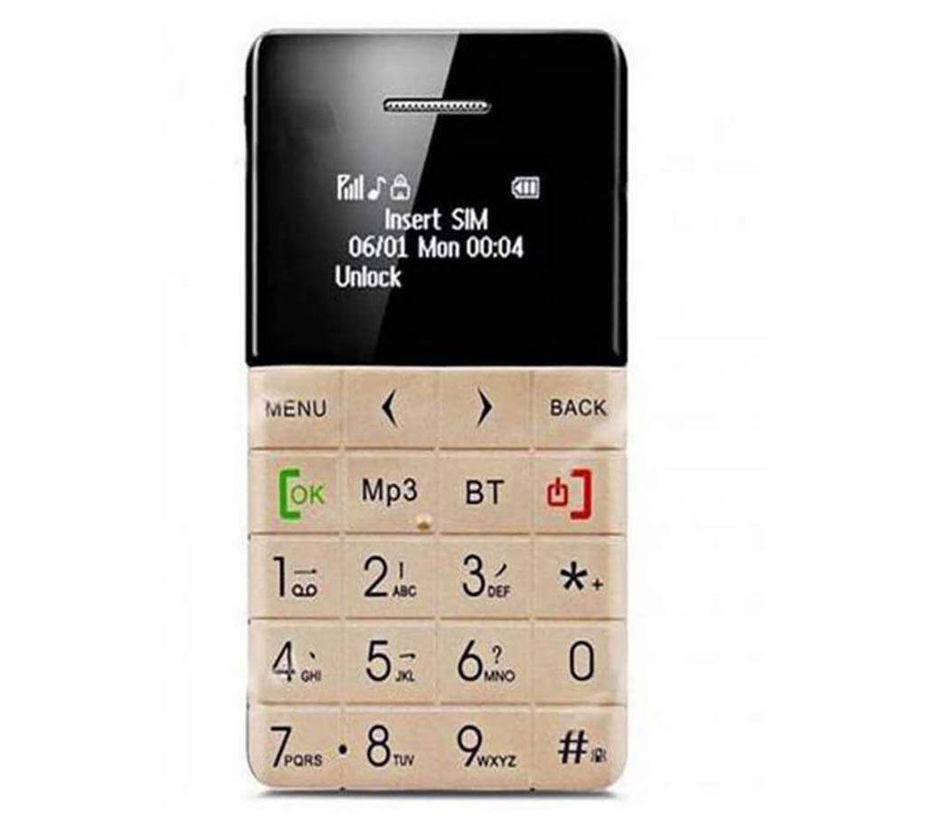Q5 - Mini Credit Card Size curved Phone - Golden