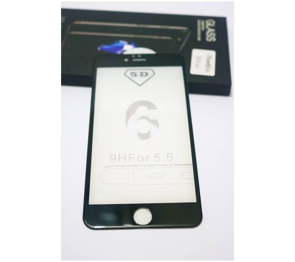 Premium Quality 5D Tempered Glass for iPhone 6 Plus - Black