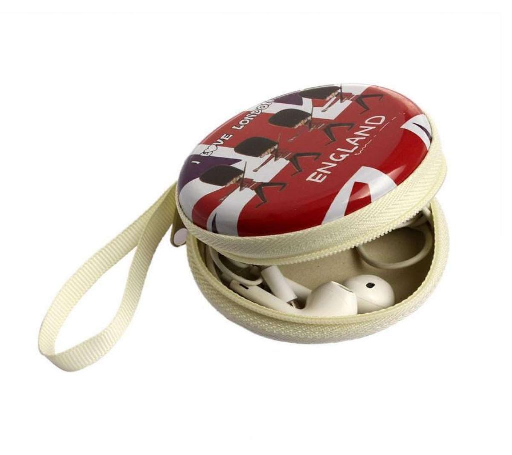 I Love London Mini Zipper Earphone Headphone Box Bag SD Card Carrying Pouch Storage