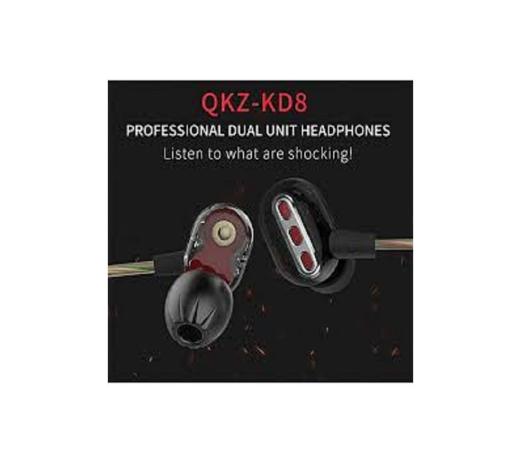 KD8 Double Unit in -ear Earphone - Black