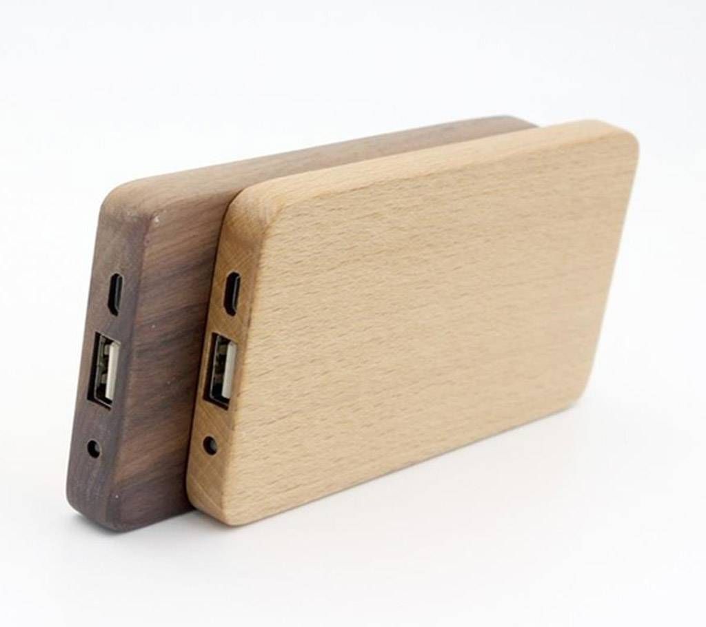 portable 4000 mah wood made power bank 