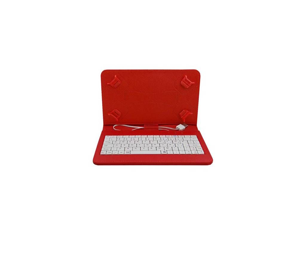 7 Inch Tab Cover with Keyboard-Red
