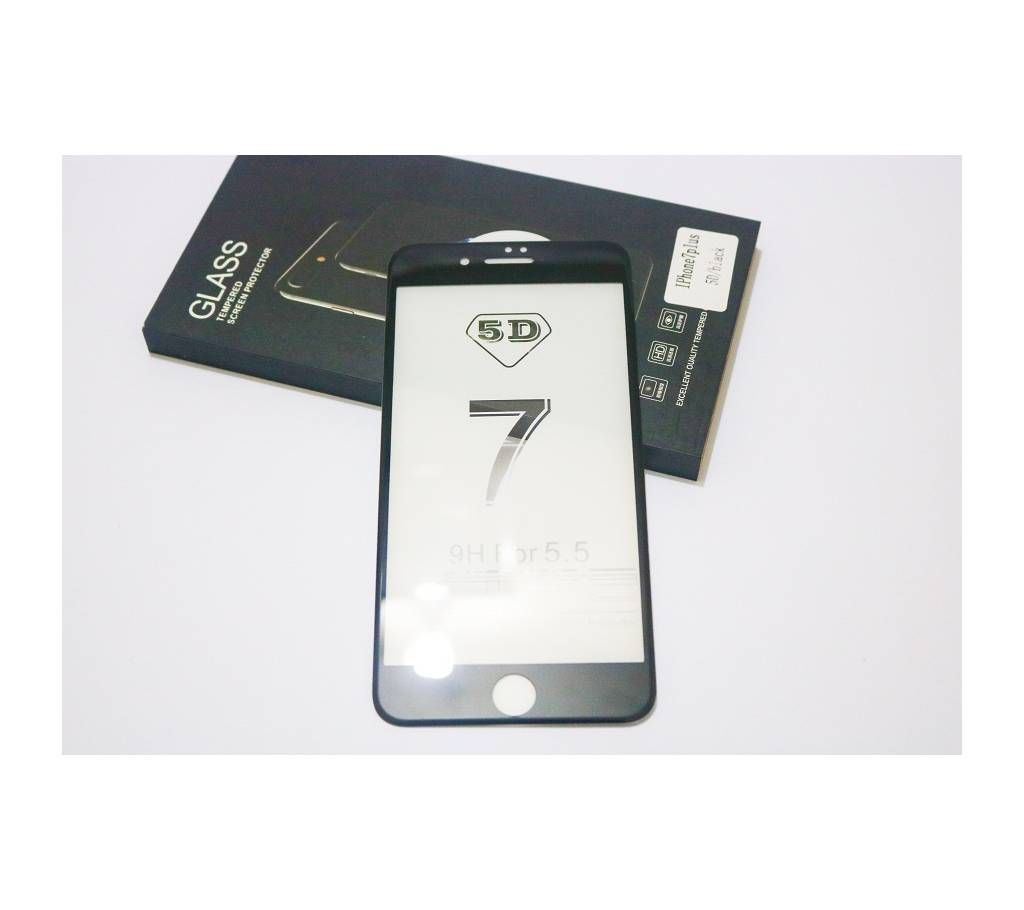 Premium Quality 5D Tempered Glass for iPhone 7 Plus - Black