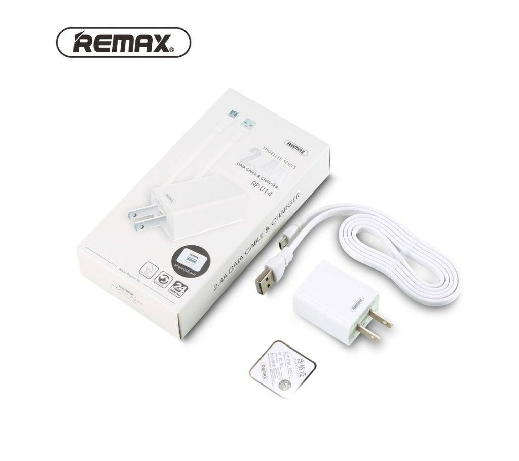 REMAX Universal Wall Charger US Plug Single USB RP-U14 Travel charger with 2.4A 1M Micro Cable for Samsung Xiaomi Phone Charging