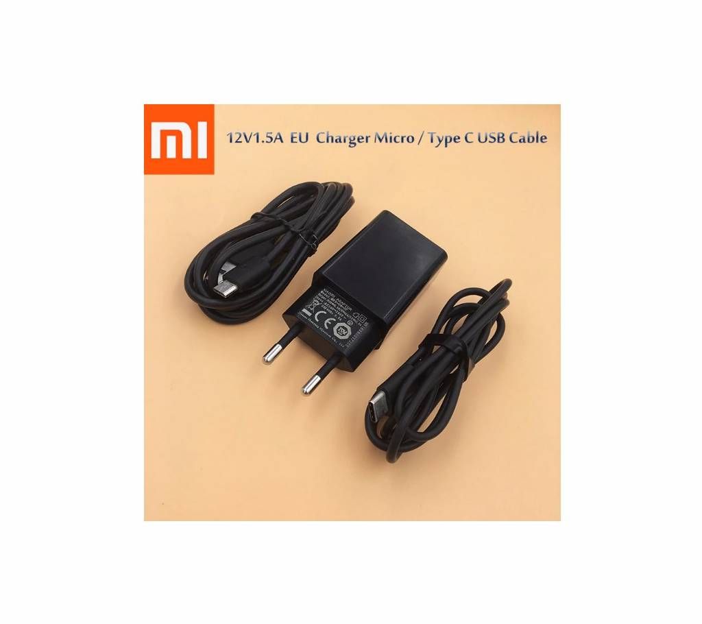 Original XIAOMI Fast Charger 12v1.5a QC 3.0 Quick EU plug With Type C Cable