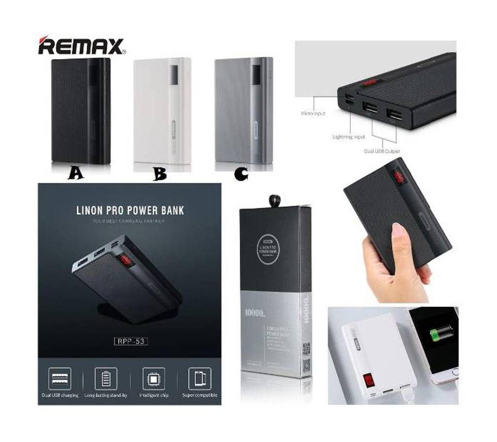 REMAX 10000mAh Linon Pro Power Bank RPP-53