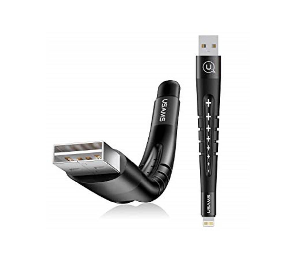 USAMS US-SJ198 Creative 3-in-1 8 Pin Lightning Data Charging Cable, Holding Stand, Touch Pen for IPHONE