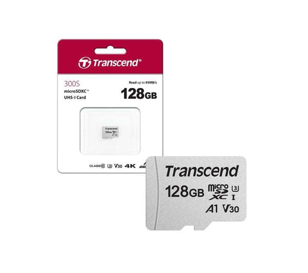 Transcend TS128GUSD300S 128GB UHS-I U3A1 MicroSD Memory Card