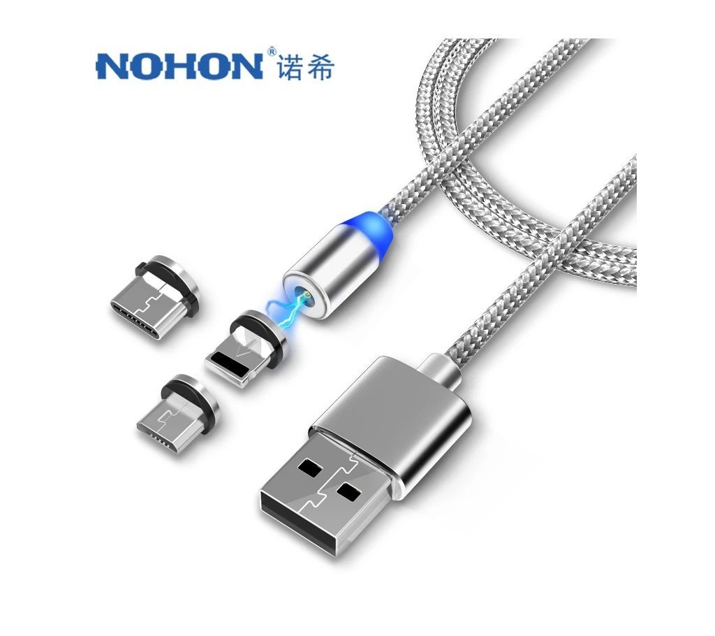 X-Cable Metal Magnetic 360 Lighting/Micro USB Fast Charging Type C Cable 