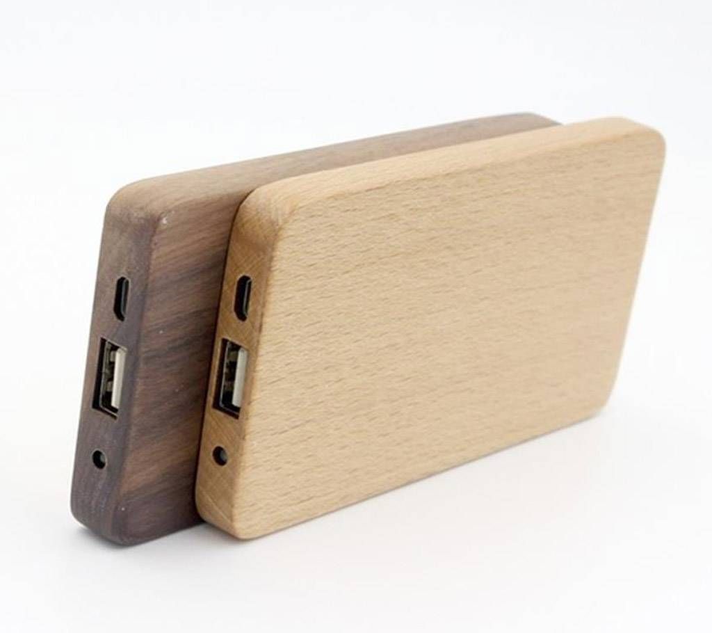portable 10400 mAh wood made power bank 
