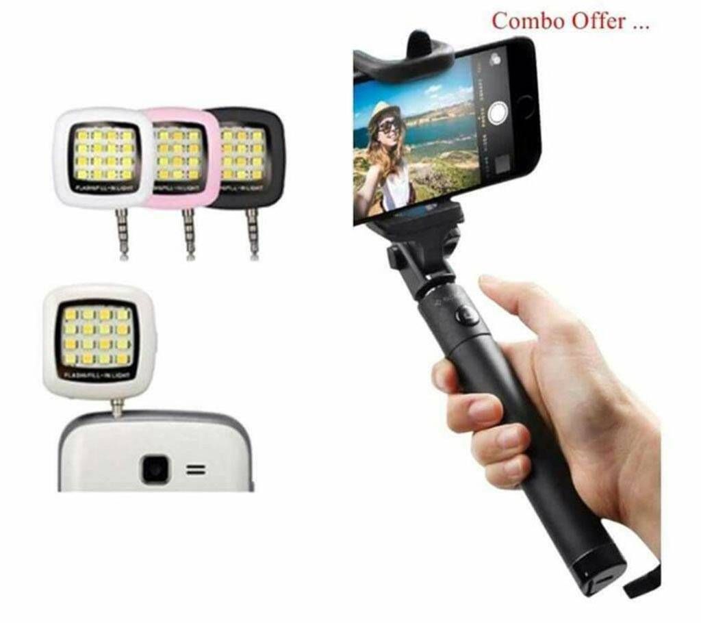 selfie stick and selfie light combo 